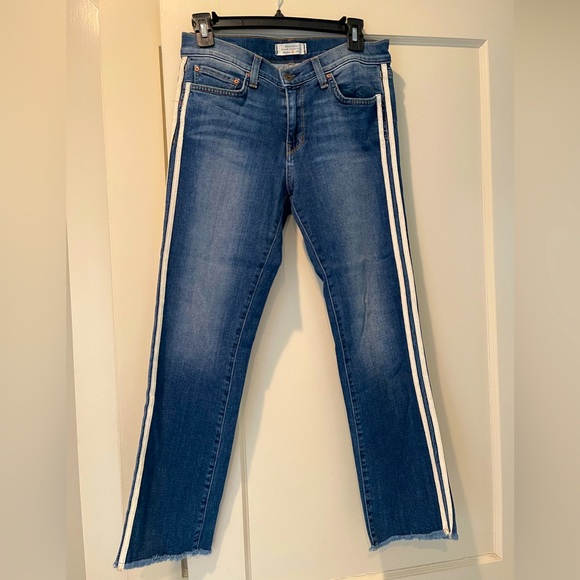 [Principle Denim Innovators] Denim Jeans👖w/White Stripe Trim Sz: 28 - Picture 2 of 11